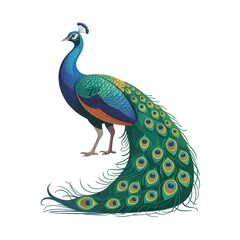 Obraz premium Elegant Peacock Artwork in Blue and Green