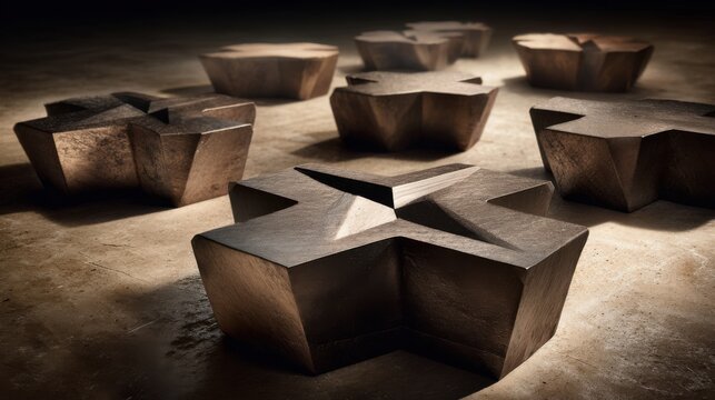 Modern Geometric Wood Coffee Tables Showcasing Unique Sculptural Design and Contemporary Interior Decor Style