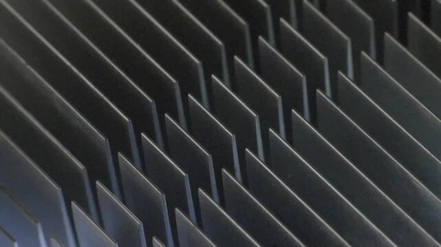 Industrial-hardware heat-sink with aluminum-fins for cooling-system and thermal-management.