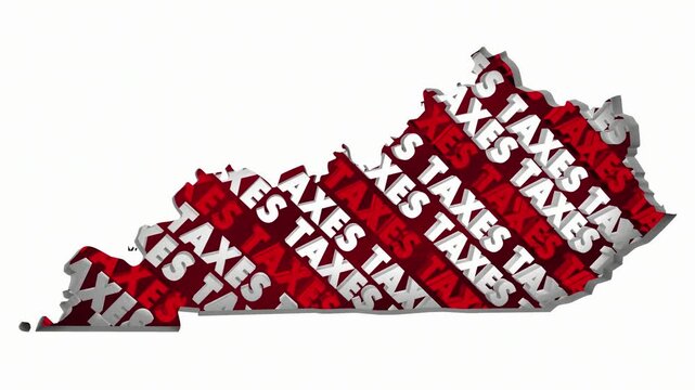 Kentucky Taxes State Map KY Income Property Rate High Pay Less File Return Refund 3d Animation