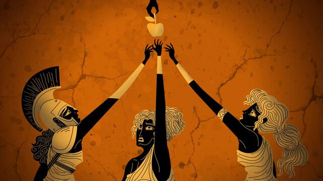 athena aphrodite and hera disputing the golden apple