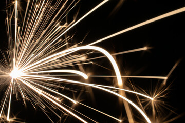 titanium spark star flare, explosion of sparks from an electrical short circuit
