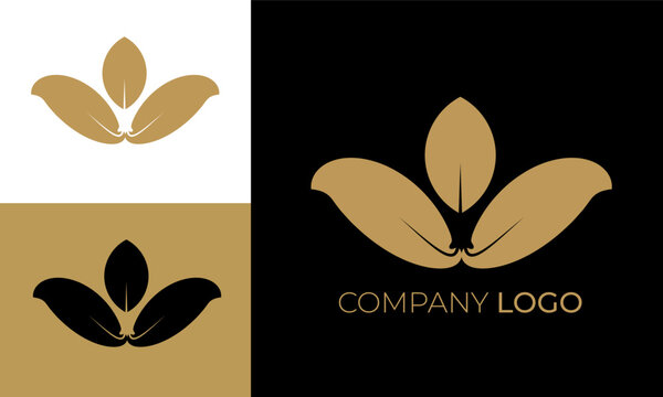 Natural Green Leaf Logo Template Organic Eco Symbol for Sustainable Business Branding