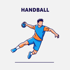 Fototapeta premium Dynamic Handball Action: A Vector Illustration Showcasing Sporty Energy and Competitive Spirit