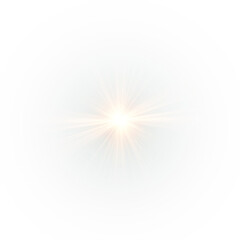 Obraz premium PNG glowing delicate star with sparkle effect. Glowing yellow light, sun-like stars.