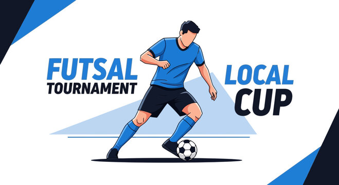 Dynamic Illustration of a Futsal Tournament With a Local Cup Event Promotion