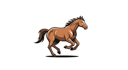 A brown horse in full stride, running right. Outlined with shading, shadow below © STwul