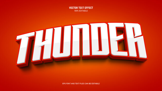 Thunder 3D text effect, Editable text style effect with red light theme