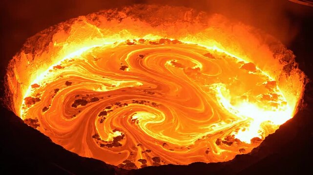 Volcanic Eruption with Molten Lava Flowing Dynamically