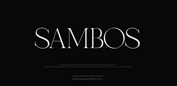 Sambos logo design with elegant typography on black background