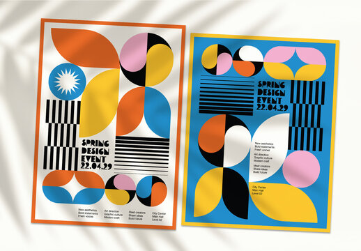 Modern Avant-Garde Spring Exhibition Poster Layout 