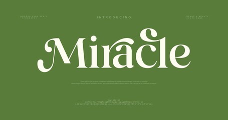 Introducing the Miracle brand with elegant typography on green background © Font