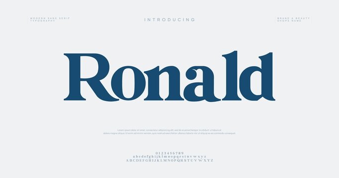 Introducing the elegant Ronald font on a clean white background