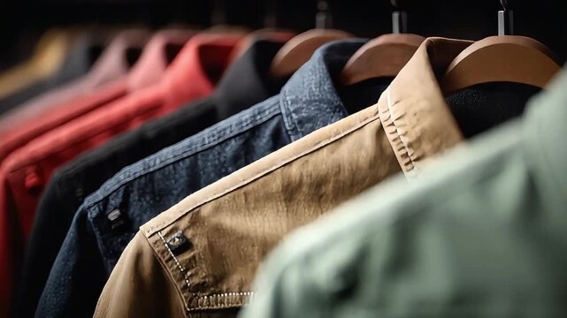 A warm, inviting image displaying a variety of clothing options. Perfect for illustrating concepts of fashion, style, choice, and personal expression.