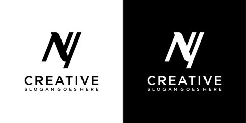  NY or YN initial letter logo design vector
