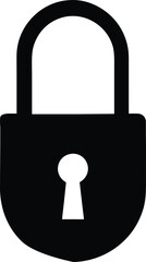 Lock icon collection. Locked and unlocked black line icon set