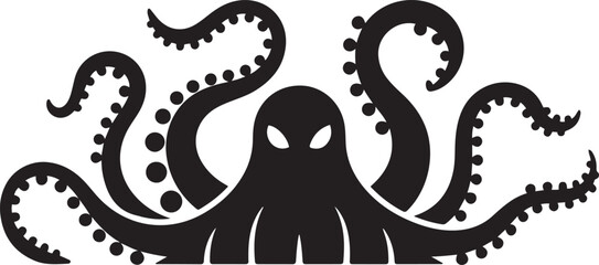 Kraken Mythical Silhouette icon. black art icon drawing vector © jinnatun