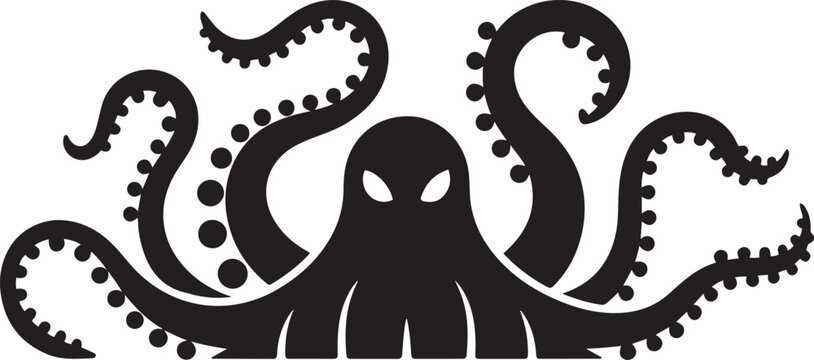 Kraken Mythical Silhouette icon. black art icon drawing vector