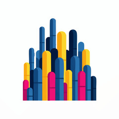 Obraz premium Abstract Colorful Cylinders Arranged in a Dynamic Composition.