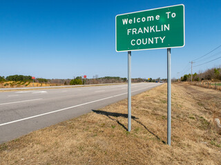 Obraz premium Welcome to Franklin County (NC) Roadside Signage