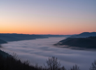 Obraz premium 雲海の朝焼け