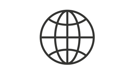A simplified illustration of Earth globe with black grid lines. White background
