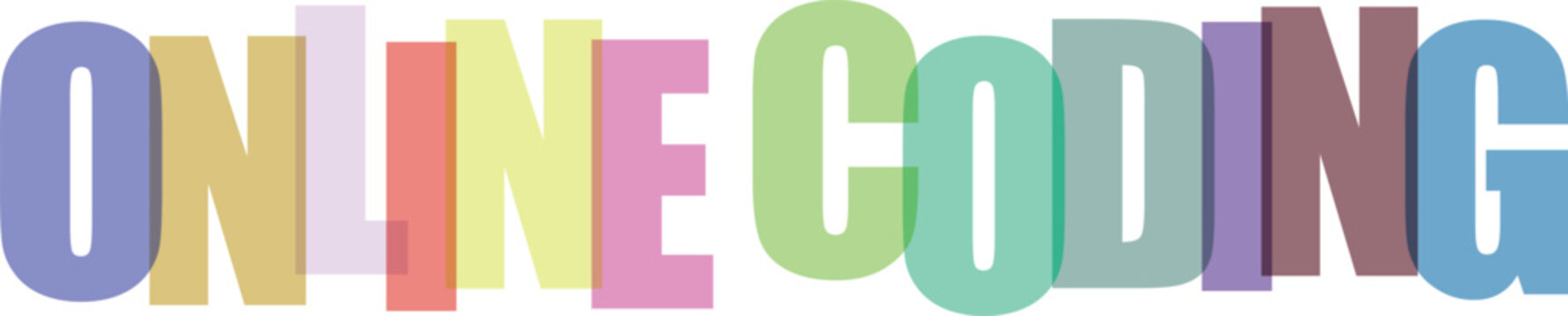 Online coding colorful text logo with