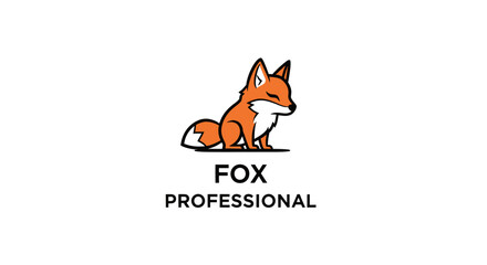 Obraz premium A minimalist orange fox with a white chest, set on a simple background. 