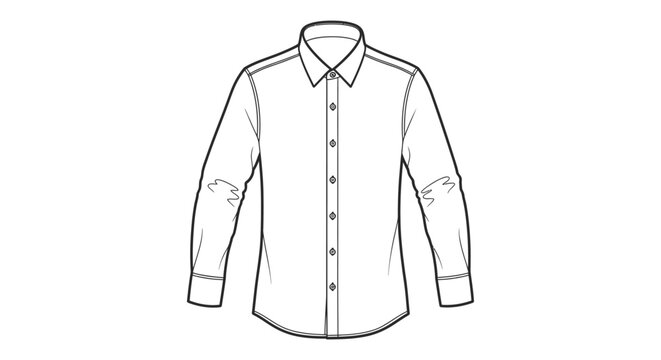 white dress shirt vector illustration a classic mens long sleeve shirt with collar and buttons perfect for fashion design templates.