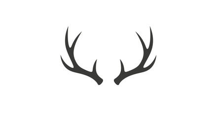 Fototapeta premium A stylized illustration of a symmetrical pair of deer antlers in a minimalist design
