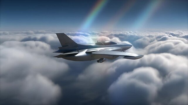 B2 Spirit stealth bomber aircraft flying above clouds representing United States military aviation strategic air power advanced aerospace engineering national defense and modern stealth technology
