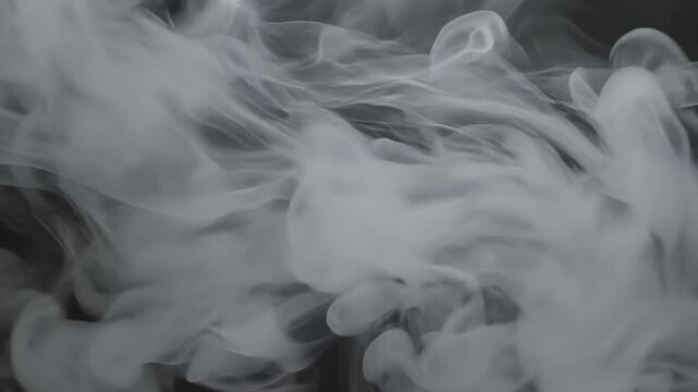 Abstract Mist Flow Transition with silky white fog sheets gliding smoothly across a matte charcoal canvas, layered semi-transparent textures blending into one another to create a natural fade-in