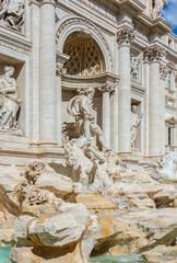 Obraz premium Famous Trevi fountain in center of Rome, Italy