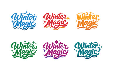 Fototapeta premium Clean flat holiday banner set illustration featuring modern lettering logo set for Green Vibes, stock marketplace–ready lettering