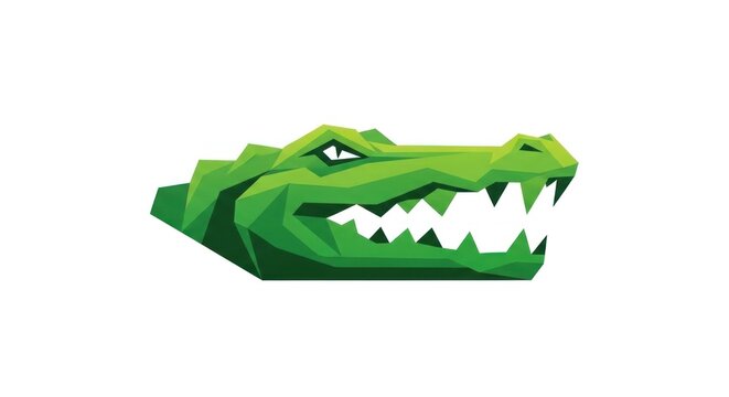 Cartoon Alligator Head with Sharp Teeth.