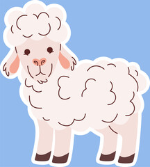 Obraz premium Sweet lamb Easter sticker design