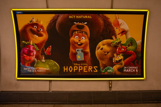 Hoppers Movie Billboard Poster in a London Underground Station