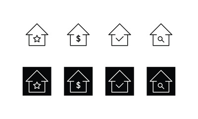 Fototapeta premium modern building icons set, house icon collection set, location home icon