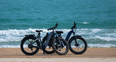 Fototapeta premium bikes on the beach