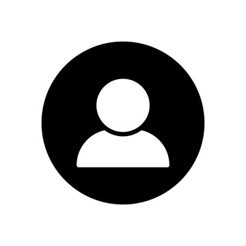 Minimalist white silhouette of a person for user profile icon