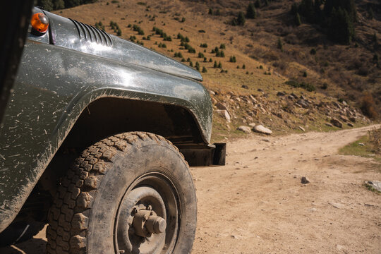 Off Road Tire on Mountain Dirt Track