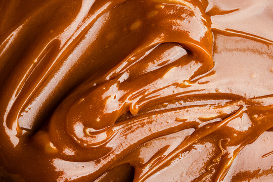 Rich texture of creamy salted caramel swirls