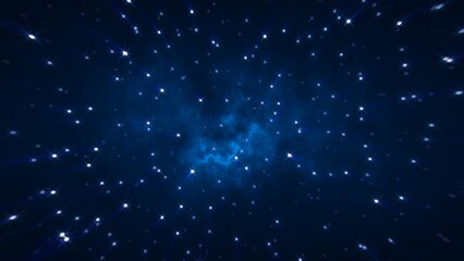 Abstract cosmic background of energetic bright glowing magical stars on a dark sky background © Bolbik