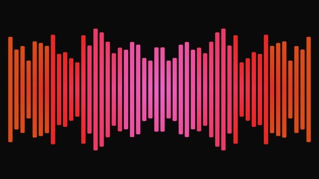 Vibrant radial motion graphics animation with sound wave patterns on a dark background