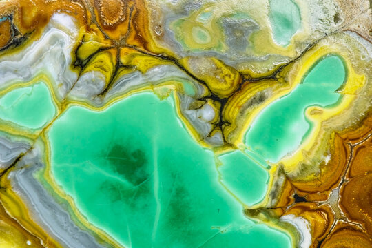 Vibrant patterns in natural variscite stone surface