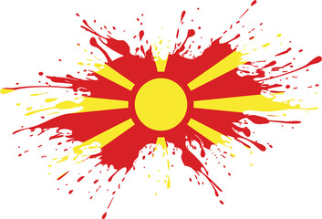North Macedonia Flag With Artistic Paint Splash Effect © Freedom