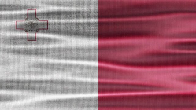 Malta flag waving in the wind with high quality fabric texture