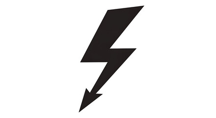Black lightning bolt icon on white background