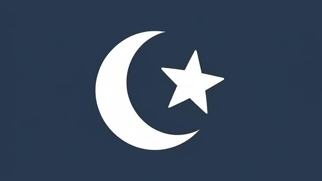 Crescent Moon and Star Symbol Islamic Faith.