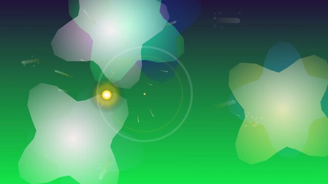 Abstract motion graphics with glowing shapes and vibrant colors in a dynamic 4K video display